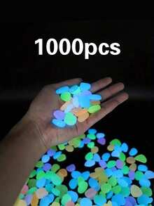 500pcs Luminous Garden Pebbles, Colorful Glow Stones, Suitable For Garden Lawn, Yard, Home Outdoor Path, Corridor And Aquarium Decoration. Glow Stones Are Great For Fish Tank, Walkway, Flower Bed, Potted Plants, Driveway DIY Design, Home Decor And Christmas Decoration (Random Color And Style) - Multicolor - View 14