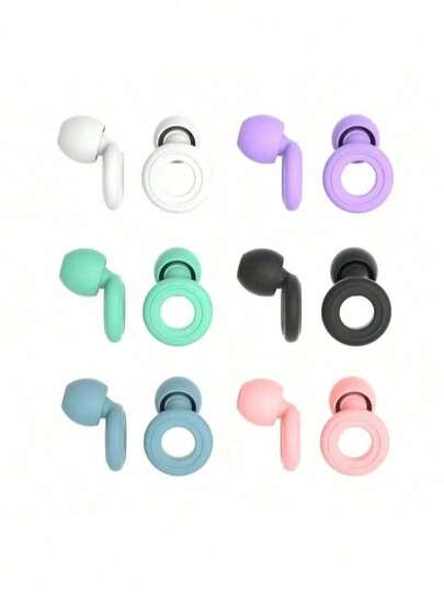 1 Pair Of Reusable Silicone Earplugs, Accompanied By 2 Pairs Of Replacement Earplug Caps - Soft And Comfortable Earplugs, Suitable For Sleeping, Swimming, Concerts, Studying - Mixed Colors, Closely Fit The Ears, Low-Profile Design, Durable Material, Essential For Mild Sleepers, Excellent Gift Choice For Holidays Such As Thanksgiving, Mother's Day, And Valentine's Day