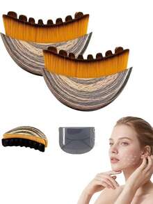 1pc/2pcs Multi-Functional Lymphatic Face Brush, Dry Brushing Face Brush, Soft & Comfortable Texture, Lymphatic Drainage Massager, Suitable For Face, Chin & Jawline Shaping, Ergonomic Design, Precise Skin Fit, Perfect Gift - Multicolor - View 2