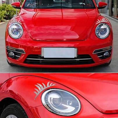 Diamond Cute Car Eyelash Stickers, Shiny Eyelash Decals For Car Headlights, Trucks, Body Decoration