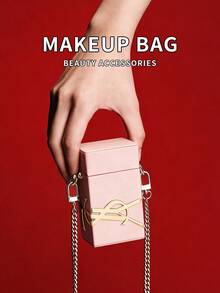 Bolso de hombro personalizado y bolso de cadena cúbica, diseño minimalista elegante, tono rosa, adecuado para compras, citas, trabajo y escuela - Rosa Pálido - Ver 5