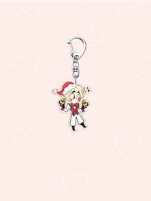 1PC Cute Acrylic Cartoon Keychain, /Alastor/Vox/Husk/ Cute Bag Accessory, Anime Character Keychain, Car Keychain, Backpack, Jewelry Accessory, Perfect For Everyday Wear, Great Gift For Friends And Fans - Multicolor - View 3