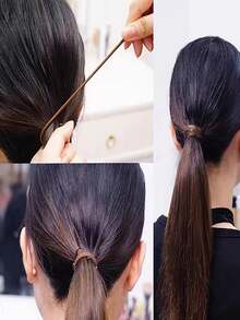 5条高弹力发圈，符合国家标准，适合拉丁舞造型，皮革发圈，美发工具，发髻钩，马尾橡皮筋，加厚弹力发夹，发圈，马尾发绳，发饰，适合派对装饰头饰，发圈，发绳 - 彩色 - 查看 4