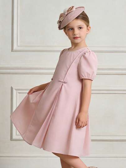 Balabala Girls' Bowknot Dress, Sweet And Fashionable Summer Style