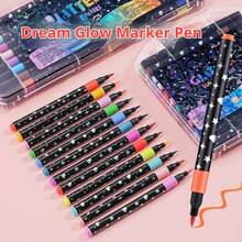 1pc Double-Headed Glitter Marker Pen - Writing Tool - Educational Tool - Stitch Travel Classroom Fidget - Mini Stuff Bath - Birthday Gift - Holiday Gift - Perfect Gift - Present - Games - Multicolor - View 5