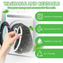 1/2/4pcs High Quality Reusable Wet Mop Pads, Suitable For Sweeping Mops, Washable Microfiber Mop Pads, Wet And Dry Use, Highly Absorbent, Ideal For Household Cleaning - Multicolor - View 6