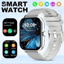 全新全触控高清时尚智能手表，具备无线通话功能（拨号、接听）、海量表盘、运动监测、消息通知、多应用提醒，兼容安卓和iOS手机，是送给男士和女士的完美礼物。