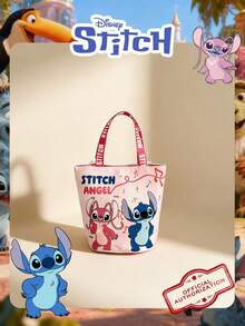 Disney 迪士尼官方授权史迪奇图案方形手提包，糖果包，可爱卡通女孩手提包，轻便单肩包，可调节肩带斜挎包，适合女孩/学生，日常/外出/装手机/钱包和小物件的理想之选 - 彩色 - 查看 15