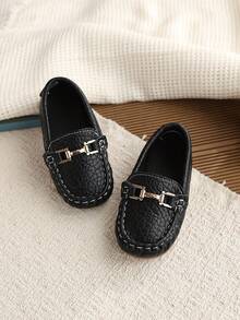 1双春季新款时尚百搭缝线儿童平底鞋 - 黑色 - 查看 3