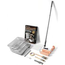 Paint Roller Set - 9 Inch Roller Sets Painting, Paint Rollers And Trays Sets, 18PC Paint Roller Set With Extension Pole, Paint Brush, Masking Tape, Dust Sheet - 18PC Paint Roller Kit - View 1