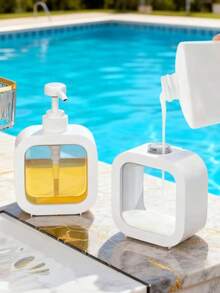 300ml-500ml Large Capacity Refillable Soap Dispenser Bottle, Reusable Bathroom Shower Gel Dispenser, Multi-Functional Cosmetic Storage Bottle, Empty Bottle, Lotion Bottle, Pump Bottle, Reusable Empty Bottle, Kitchen Dishwashing Liquid Dispenser Bottle, Shampoo Dispenser Bottle, Foaming Bottle, Foam Bottle, Dispenser Bottle, Lotion Bottle, Pump Foaming Bottle - Multicolor - View 9