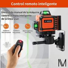 Nivel Láser Autonivelante 360° 16 Líneas Verdes Con Trípode y 2 Baterías Remoto Control - Negro - Ver 8