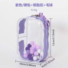 1個收納袋－防水防塵圓形毛絨娃娃收納袋，附加固鑰匙圈，可愛糖果造型，適合旅行、居家、收納化妝品與線材－理想的聖誕節、情人節、新年禮物（不含娃娃） - 彩色 - 查看 12