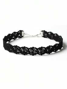 1pc Women's Retro Gothic Rose Flower Choker Necklace Collar - Multicolor - View 7