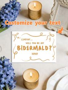 1 Thiệp Chúc Mừng Cưới Cá Nhân Hóa Sang Trọng - Giấy chất lượng cao, Thiết Kế Cô Dâu Chú Rể Lãng Mạn, Lời Chúc Mừng và Kỷ Niệm Đám Cưới, Quà Cưới, Thiết Kế Hoa Văn Trang Trí, Tiệc Cưới, Thiệp Mời Phù Dâu Tùy Chỉnh, Quà Tặng Cá Nhân Hóa, Quà Cưới - Nhiều màu - Xem 2