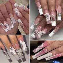 Nail Art Rhinestones Kit Flat - Back Round Glass Crystals Gems With Pick Tweezers And Nail Picker Manicure Nails Supplies Crafts Decorations - Thông thoáng - Xem 4