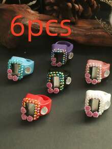 1支/6支/8支/12支装春季花卉 | 树脂永生花计数器，斋月家庭聚会礼物计数计数器