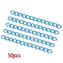 50pcs Colorful Chain Extender For Jewelry Making Spray Paint Iron Tail Extender Chain Necklace Bracelet Extension Chain For Necklace Bracelet Earring Jewelry Making Finding - Multicolor - View 10