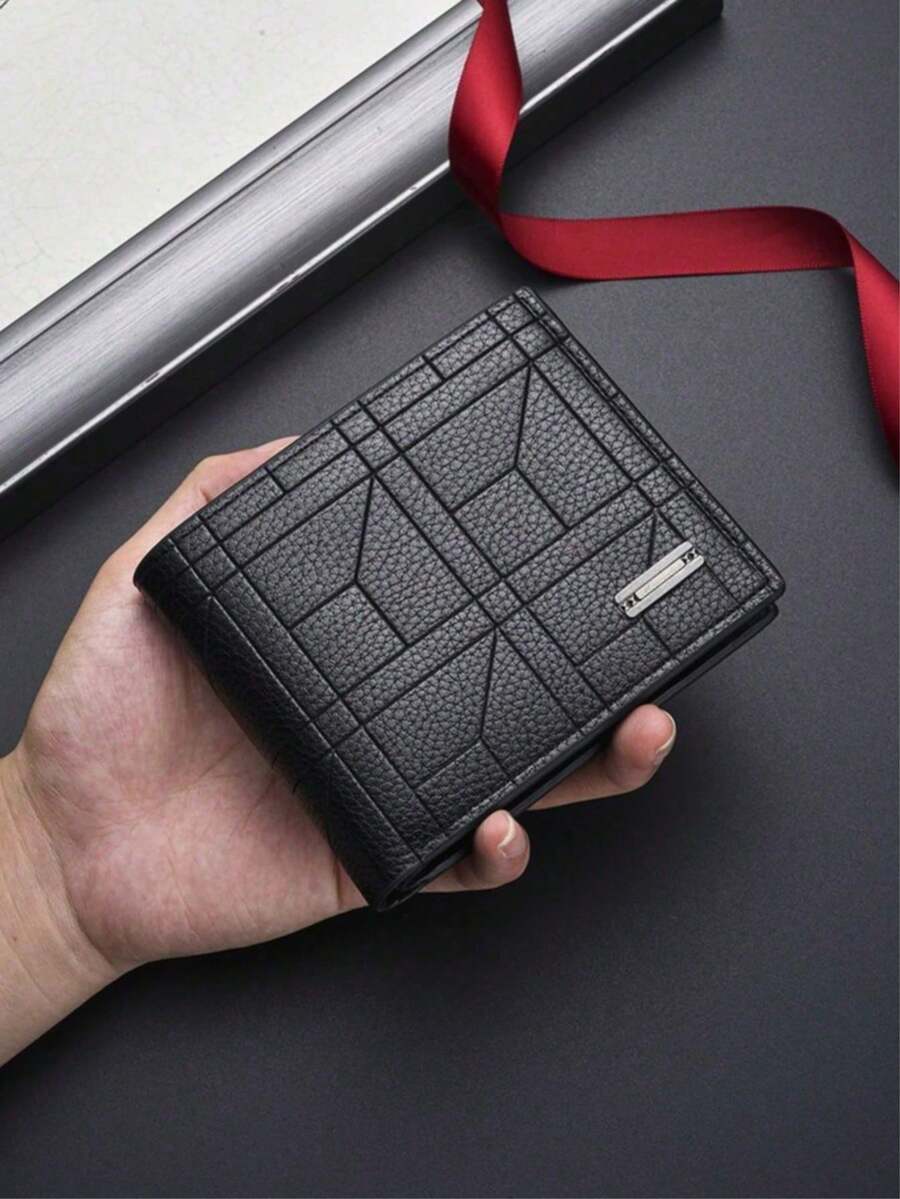 1 Piece Black Slim RFID-Blocking Men's Wallet - Ultra-Thin Lightweight Premium Vegan Leather Bifold Wallet With Multiple Card Slots, ID Window And Cash Storage For Business, Travel, Daily Commute, Minimalist Carry And Gift Giving - Stylish Mens Billfold For Men And Teens