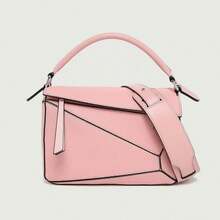 Simple Portable Geometric Bag Autumn And Winter New Versatile Spliced Pebble Crossbody Bag