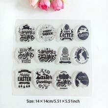 1pc Easter Clear Stamps - Bunny/Egg Pattern For DIY Scrapbooking Card Making - Clear - View 17