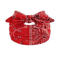 1pc Bowknot Headband With Paisley Print, Suitable For Spring, Summer, Autumn, Winter, Exercise, Yoga, Rabbit Ear Design