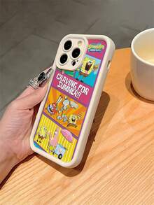 SpongeBob SquarePants 1个卡通创意海绵宝宝菠萝条纹拼接图案防震手机壳，兼容三星/兼容 17/16/15/14/13/12/11 Pro Max/12 Pro/14 Plus等。 - 彩色 - 查看 7