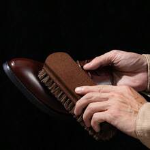 1pc Shoe Brush, Beechwood Handle, Horsehair Bristles, Leather Shoe Polishing Brush - Multicolor - View 3