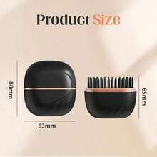 Mini Straightener, Rechargeable Portable 2 In 1 Hair Cordless Straightener Brush Fast Heating Hot Comb For Home Travel Gift, Anti Scald Shell Lightweight Portable 3-Speed Temperature Control - Black - View 4