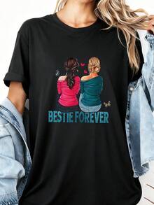 Playera estampada nueva 2026, fabricada con algodón 100% puro, tejido suave y transpirable. Diseño unisex para hombre y mujer, cómoda para uso diario y diferentes ocasiones. - Negro 3 - Ver 2