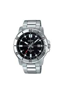 Casio 卡西欧标准系列海豚幽灵海洋之心石英机芯不锈钢表带日式男士腕表，黑/蓝表盘，型号MTP-VD01D-1E / MTP-VD01D-2E，新年、圣诞节、圣诞礼物 - 黑色 - 查看 10