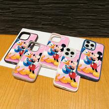 Mickey Mouse Clubhouse Character Patterned Phone Case Featuring A Joyful Design. Mickey Mouse, Minnie Mouse, Donald Duck, Daisy Duck, Goofy Dog, Compatible With IPhone 17, 17 ProMax, 17 Pro, 17 Air, 16, 15, 14, 13, 12 Pro 11 XsMax Xs Xr X And Galaxy Models, With Shockproof Protection And Magnetic Case. A Fun Gift For Disney Fans ,Mickey Fans, Family, Friends, Birthdays, Holidays, And Special Occasions. A Delightful Addition To Your Phone Accessories. - Grey - View 3
