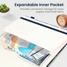 Blank Journal Notebook For Women &Amp; Men, Hardcover Leather Journal For Writing, Sketch Book, A5 Plain Paper Notebook For Drawing &Amp; Sketching, , Perfect For Office School Home Supplies, Patchwork Floral - ColorE - 查看 5