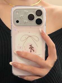 Cute 3D Bow Crystal Transparent Camera Lens Protector Film, Compatible With IPhone 17 Pro Max/17 Pro, Glass Lens Protective Film - Clear - View 4