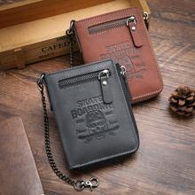 1 buah Dompet Resleting Multifungsi Gaya Vintage Baru, Tempat Kartu Serbaguna, Hadiah untuk Pria Muda, Dompet Mini Pria, Dompet Kulit Kecil, Gantungan Kunci, Hadiah untuk Pria. - Biru - View 6