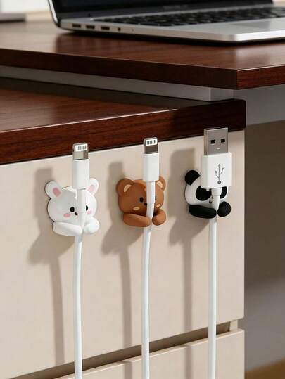 2/3pcs Office Desk Cable Management Clips, Self-Adhesive Wire Organizer Suitable For Desk, Bedside, Wall, Car, Dorm And Office, Cute Headphone Cord Holder, No Drill Cable Clips, Back To School Cable Management Accessories