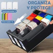 Caja de Cartas MTG con Ventanas de Exhibición MTG Deck Box Gran Capacidad con 2400 Cartas Caja de Alenamiento para Tarjetas TCG PTCG Deportivas - Mejora Negro Prpura-0 - Ver 3