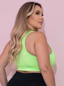 Plus Size Sports Bras - Màu xanh chanh - Xem 2
