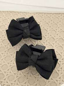 2个装女士新款可爱小蝴蝶结发夹，侧边缺口发夹，发夹，小发夹，额头发夹，发夹，发带，发饰