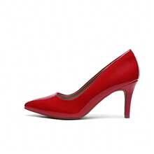 Zapatos de tacón de aguja de 3 pulgadas de estilo elegante y sofisticado para bodas elegantes y atuendos formales de negocios - Rojo - Ver 6