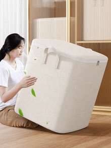 Caixas de Armazenamento Dobráveis de Tecido, Caixas Organizadoras Versáteis para Roupas, Roupa de Cama, Roupas de Estação/Não Utilizadas, Itens Domésticos, Sacos de Armazenamento de Colchão, Decoração Doméstica, Adequado para Casa e Dormitório, Sacos de Armazenamento de Tecido Branco Simples para Quarto e Sala de Estar, Também Adequado para a Volta às Aulas - Branco - Visão 9