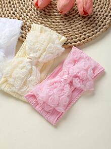 3条装碎花蝴蝶结婴儿发带，多色可选，加宽设计，可爱婴儿发带，适合所有季节，非常适合拍照和送礼，是情人节的理想之选。 - 彩色 - 查看 3