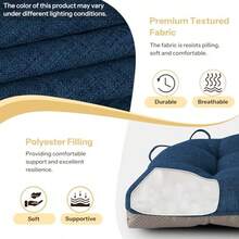 Non Slip Chair Cushions For Dining Chairs Set Of 4 Kitchen Chair Cushions 18"X18"X3" Turfted Chair Pads Comfortable And Soft Seat Cushion With TiesAqua Blue - Navy - View 3