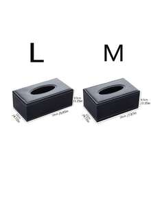 Luxury European Style Leather Tissue Box, PU Leather Car Tissue Holder, Minimalist Business Hotel Paper Napkin Box - Black and White - View 6