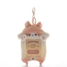 1个超可爱透明卡通毛绒卡套，ins风毛绒卡通卡套，3英寸照片星星卡片展示吊坠，多功能，可用于身份证、工作证、学生证、教师证、病假条等。