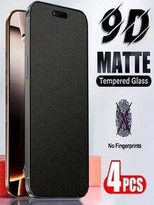 4pcs Matte HD Full Coverage Tempered Glass Screen Protector Compatible With IPhone 17 Pro Max 16 Pro Max 15 14 Plus 13 12 11 Pro Max X XS MAX XR Anti-Fingerprint, Anti-Glare, Touch Sensitive, Scratch-Resistant, Easy To Install - 4Pcs - View 2