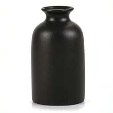Ceramic Black Small Vase Dry Flower Vases Minimalism Style For Modern Table Shelf Fit Fireplace Bedroom Kitchen Living Room Home Decor Black Small - 黑色 - 查看 1