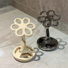 クリエイティブフラワーセラミック歯ブラシホルダー 電動歯ブラシホルダー、またはメイクブラシや鉛筆の収納ラック、バスルームドレッサー収納ラック - 新年モデル バスルーム、寮、学校に適合 バレンタインデーのギフトとしても理想的な選択肢です 2つ購入した方がコストパフォーマンスも良いでしょう - マルチカラー - チェックする 4