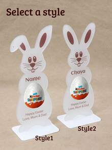 Personalized Holiday Candy Display Stand, Customizable Easter Bunny Egg Holder, Customizable Celebration Gift, Customizable Easter Decor, Fashionable Holiday Desktop Decor, Thoughtful Gift For Family And Friends, Home Decor, Easter Eggs, Whole Family - Style a - View 4