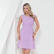 JIN SER Viscose Dress - Mauve Purple - View 3